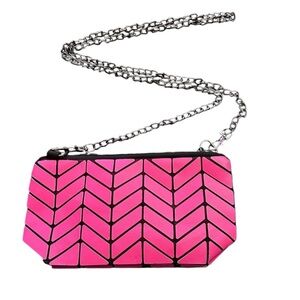NWT P Luca Milano Geometric Design Pink Black Crossbody Purse Bag